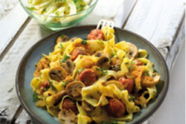 Recept Tagliatella met sausijs