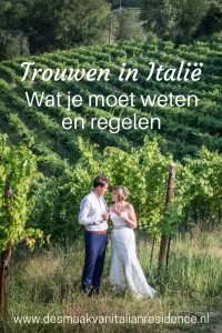 Droom jij er ook van om te trouwen in Italie? In het mooie Toscane of aan de Amalfi kust? Italien Residence vertelt je precies wat je moet wetenn en regelen voor een perfecte bruiloft in Italie