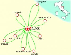 Kaart fietstochten marche alberi